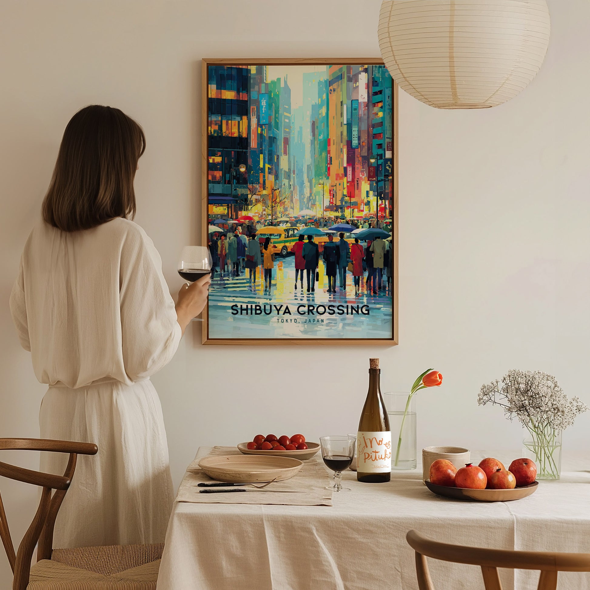 Shibuya Crossing Poster | Tokyo Japan Neon City Art Travel Gift