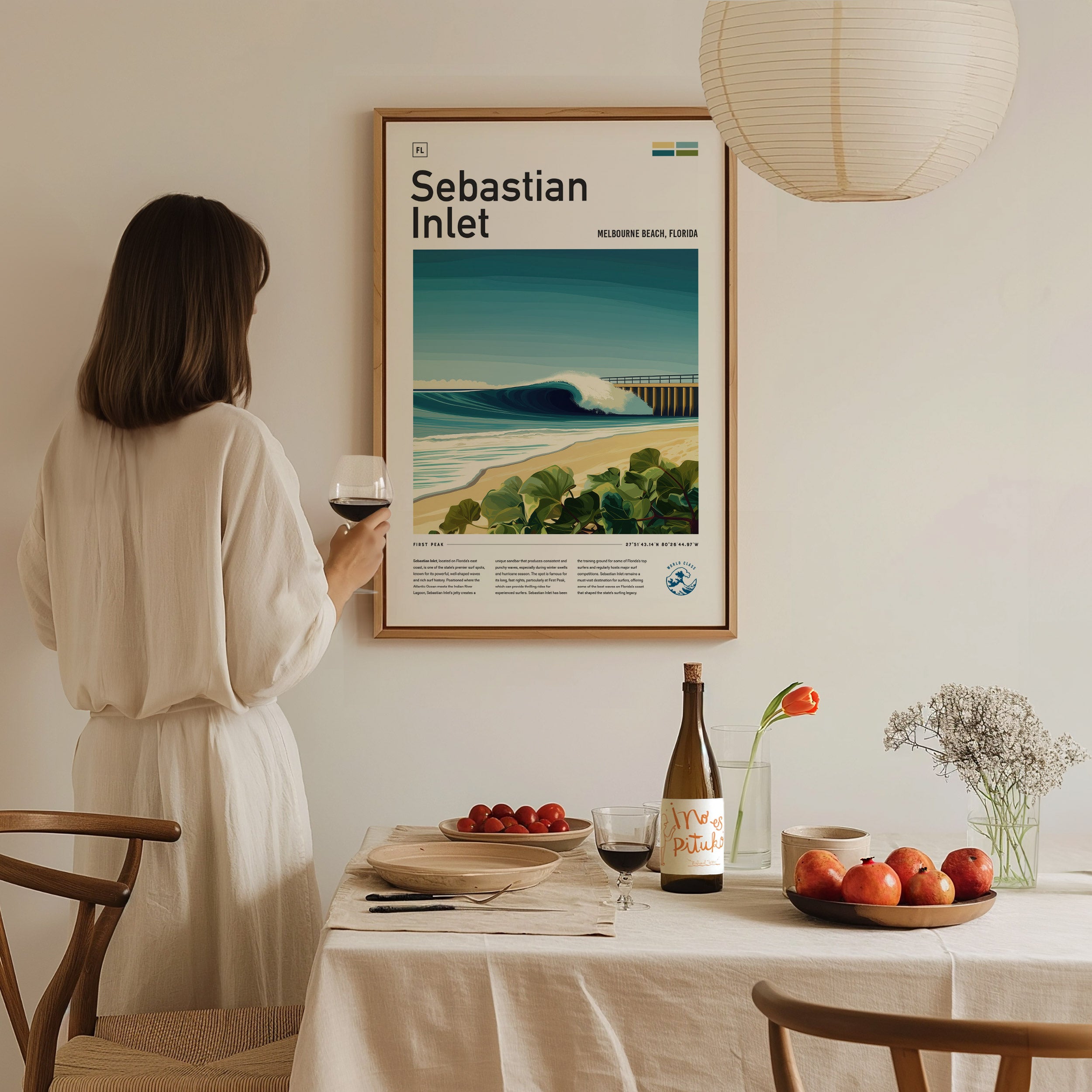 Sebastian Inlet Poster | Florida Surf Spot Art | Melbourne Beach Sebastian Inlet Poster | Florida Surf Spot Art | Melbourne Beach