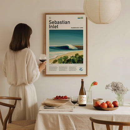Sebastian Inlet Poster | Florida Surf Spot Art | Melbourne Beach Print