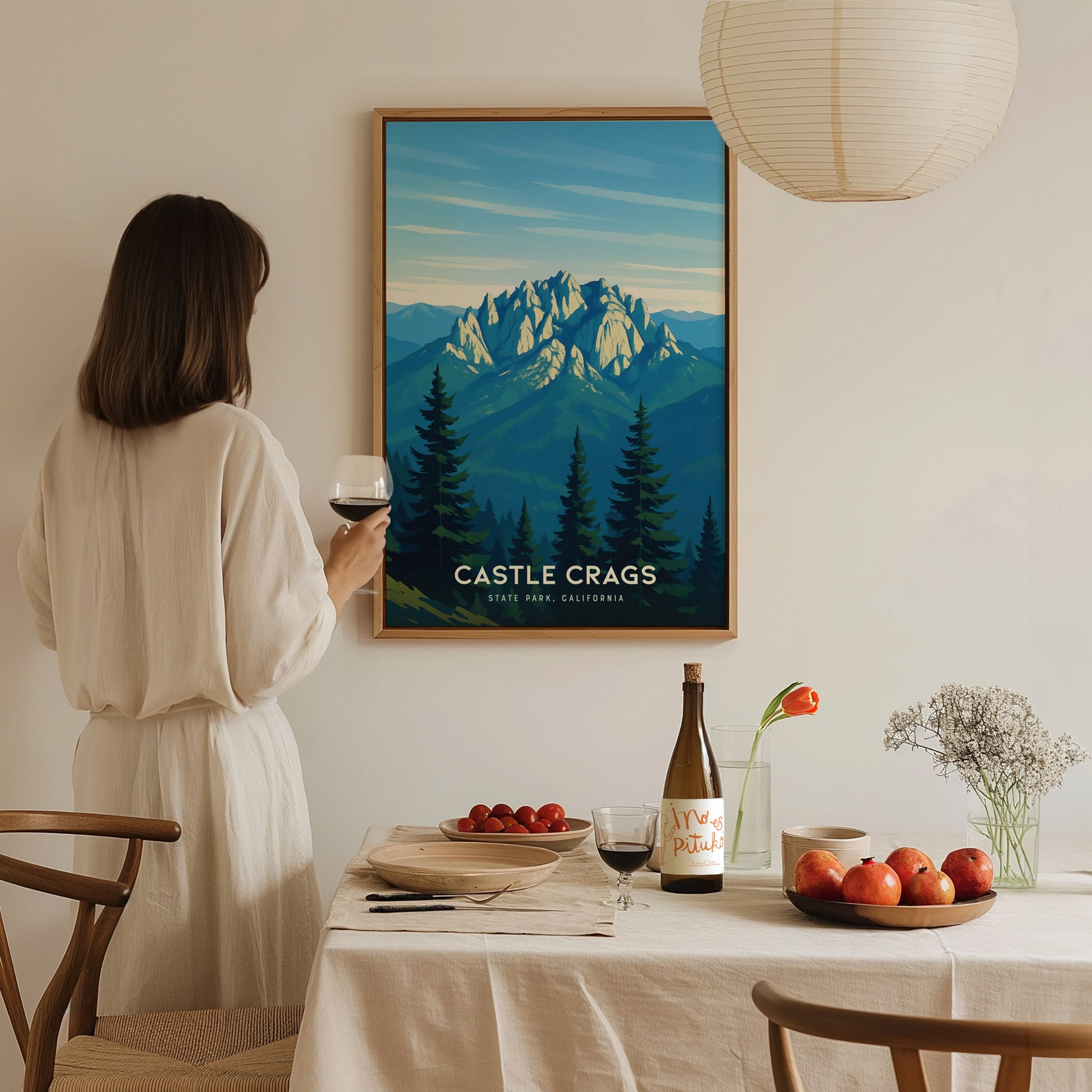 Castle Crags State Park Poster | California Mountain Nature Wall Art | Framed or Unframed
