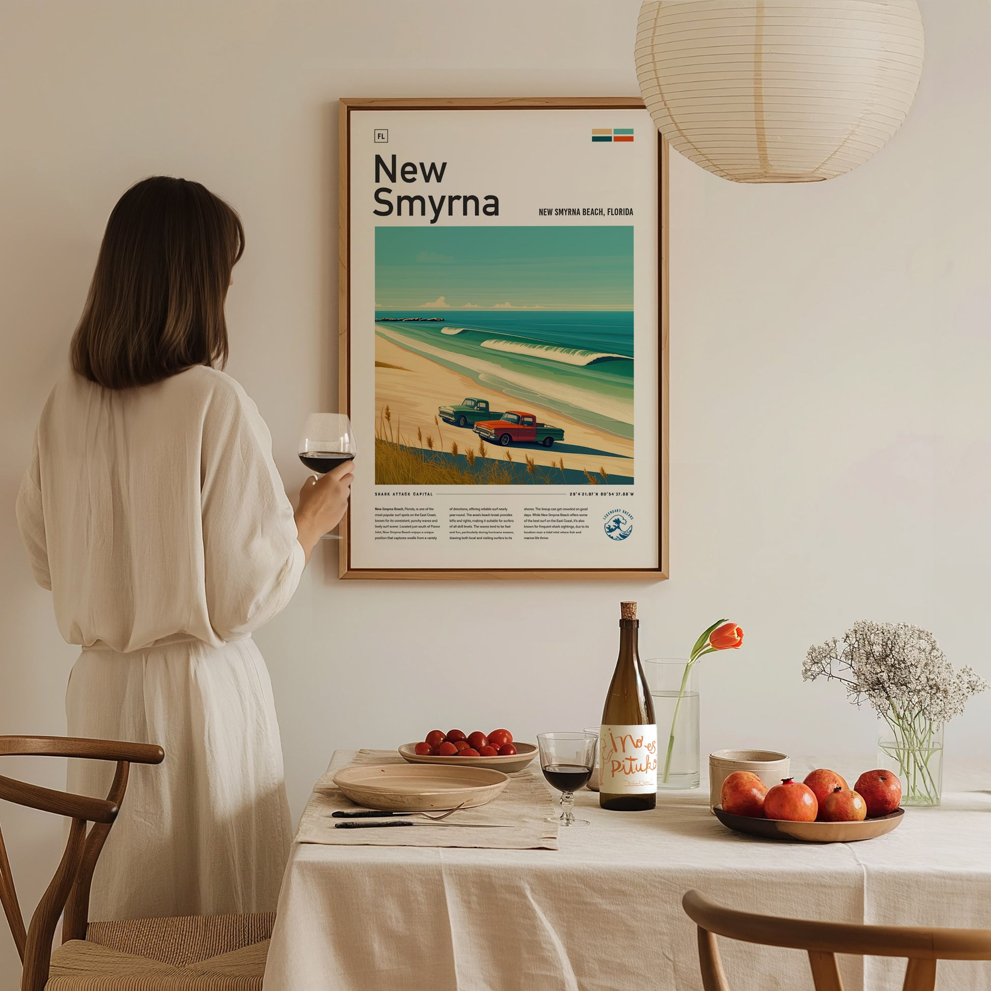 New Smyrna Beach Surf Poster | Florida Surf Spot Wall Art