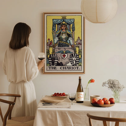 The Chariot Tarot Card Poster | Vintage Rider Waite Magick Wall Art