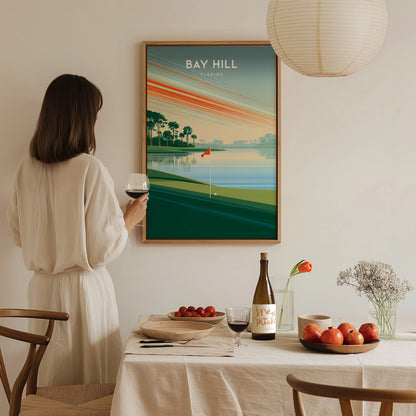 Bay Hill, Florida Poster | Links Poster & Country Club Decor Wall Art — styled in a modern interior