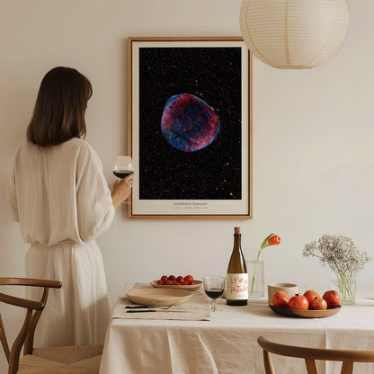 Supernova Remnant Poster | NASA SN 1006 Space Photography Wall Art — styled in a modern interior