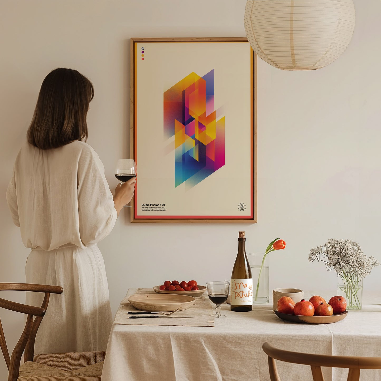 Cubic Prisms / 01 | Modern Minimalist Poster | Abstract Geometric Wall Art | Framed or Unframed