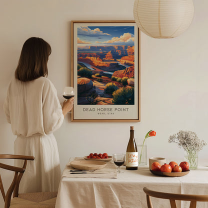 Dead Horse Point Matte Border Poster | Moab, Utah Desert Canyon Travel Gift — styled in a modern interior