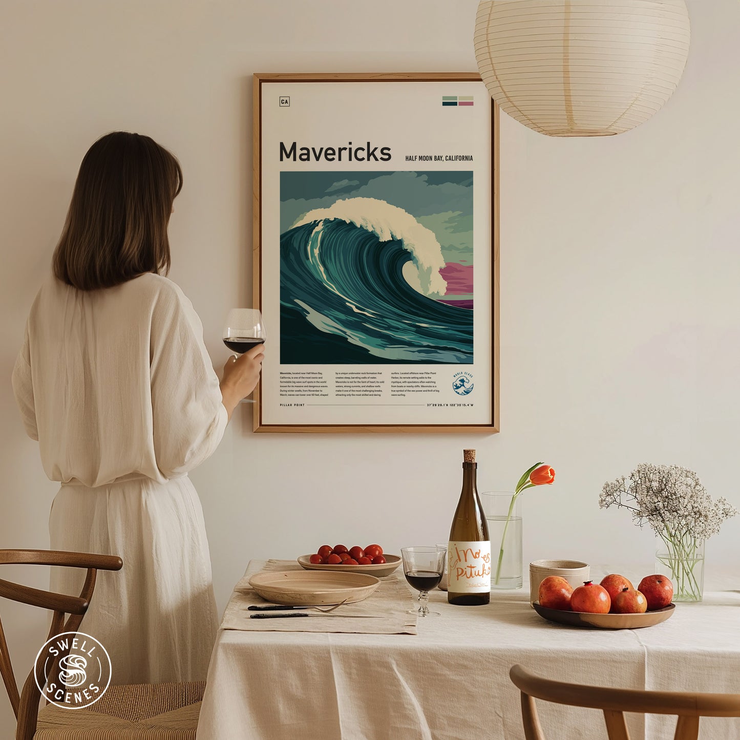 Mavericks Surf Poster | Half Moon Bay California Big Wave Wall Art