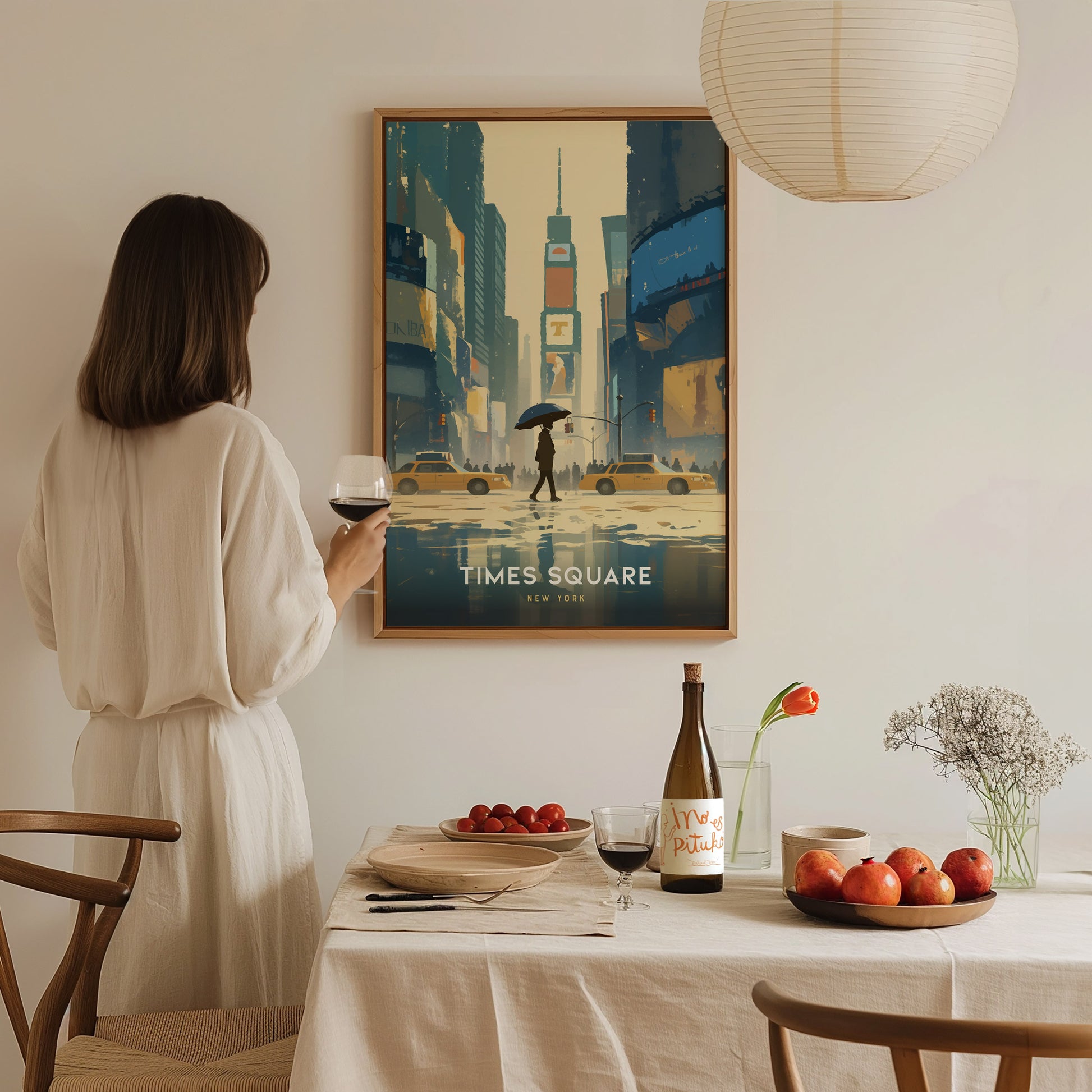 Times Square Poster | New York City Art | NYC Retro Travel Wall Print