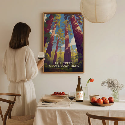 Tall Trees Grove Loop Trail Poster | Redwood National Park Art Gift