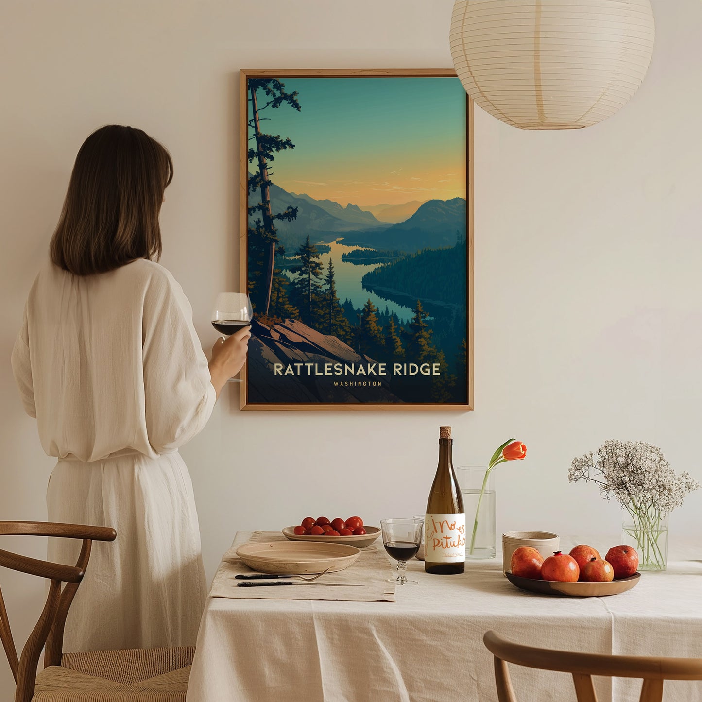 Rattlesnake Ridge Trail Poster | Pacific Northwest Hike Wall Art
