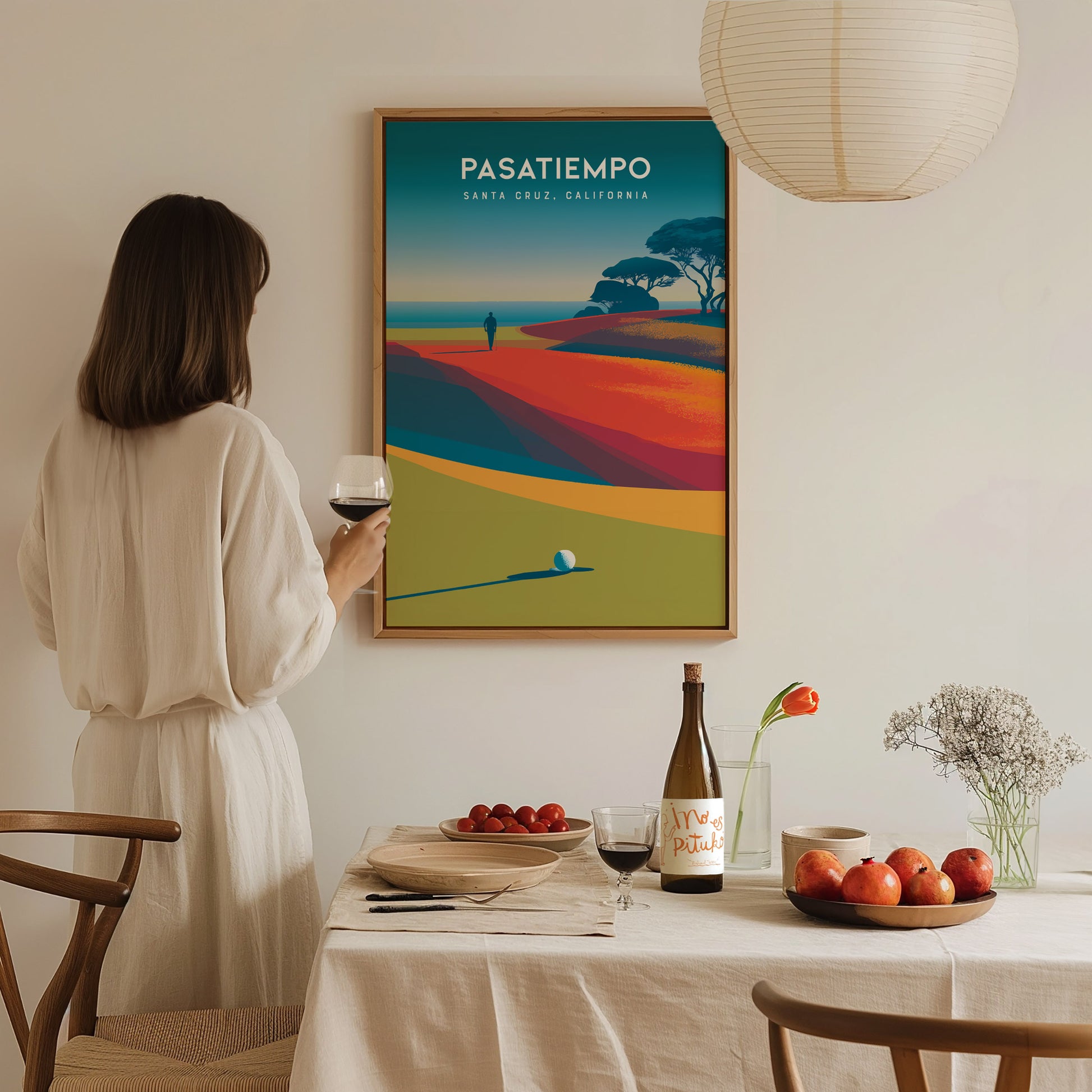 Pasatiempo, Santa Cruz, California Poster | Iconic Links Golfer Gift Wall Art — styled in a modern interior