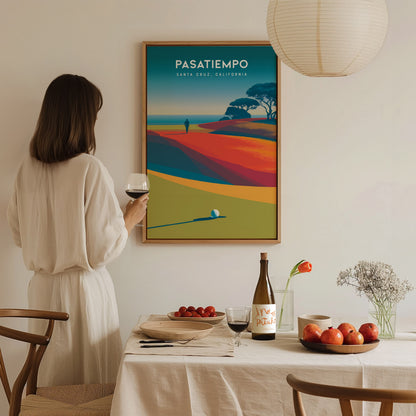 Pasatiempo, Santa Cruz, California Poster | Iconic Links Golfer Gift Wall Art — styled in a modern interior