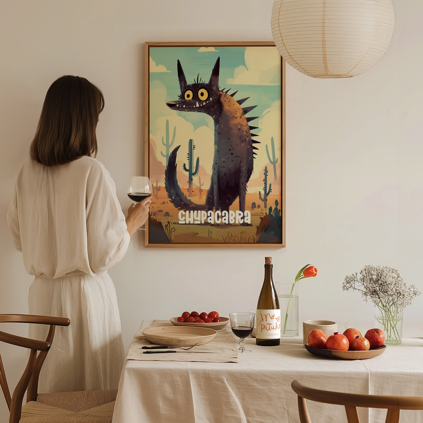 Chupacabra Cute Cryptids Poster | Kids Room Decor Wall Art | Framed or Unframed