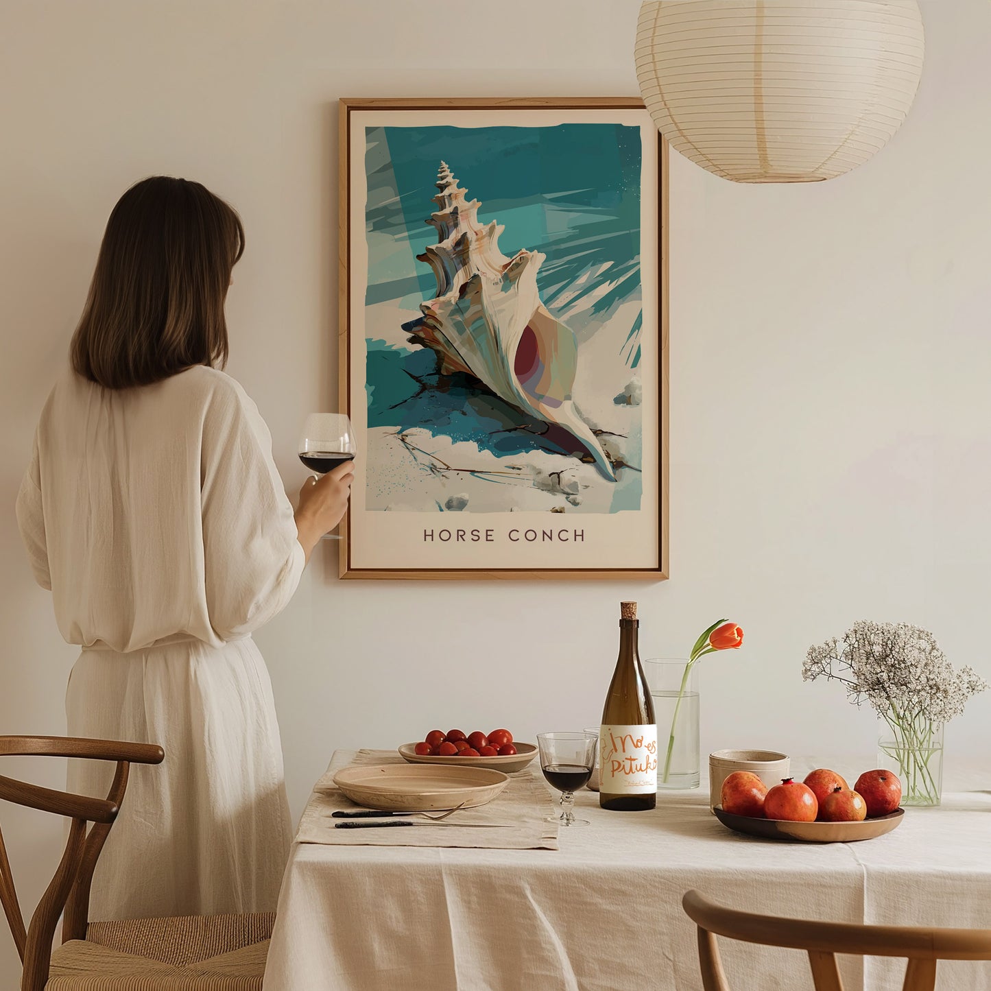 Horse Conch Shell Poster | Florida Ocean Wildlife Coastal Beach Wall Art