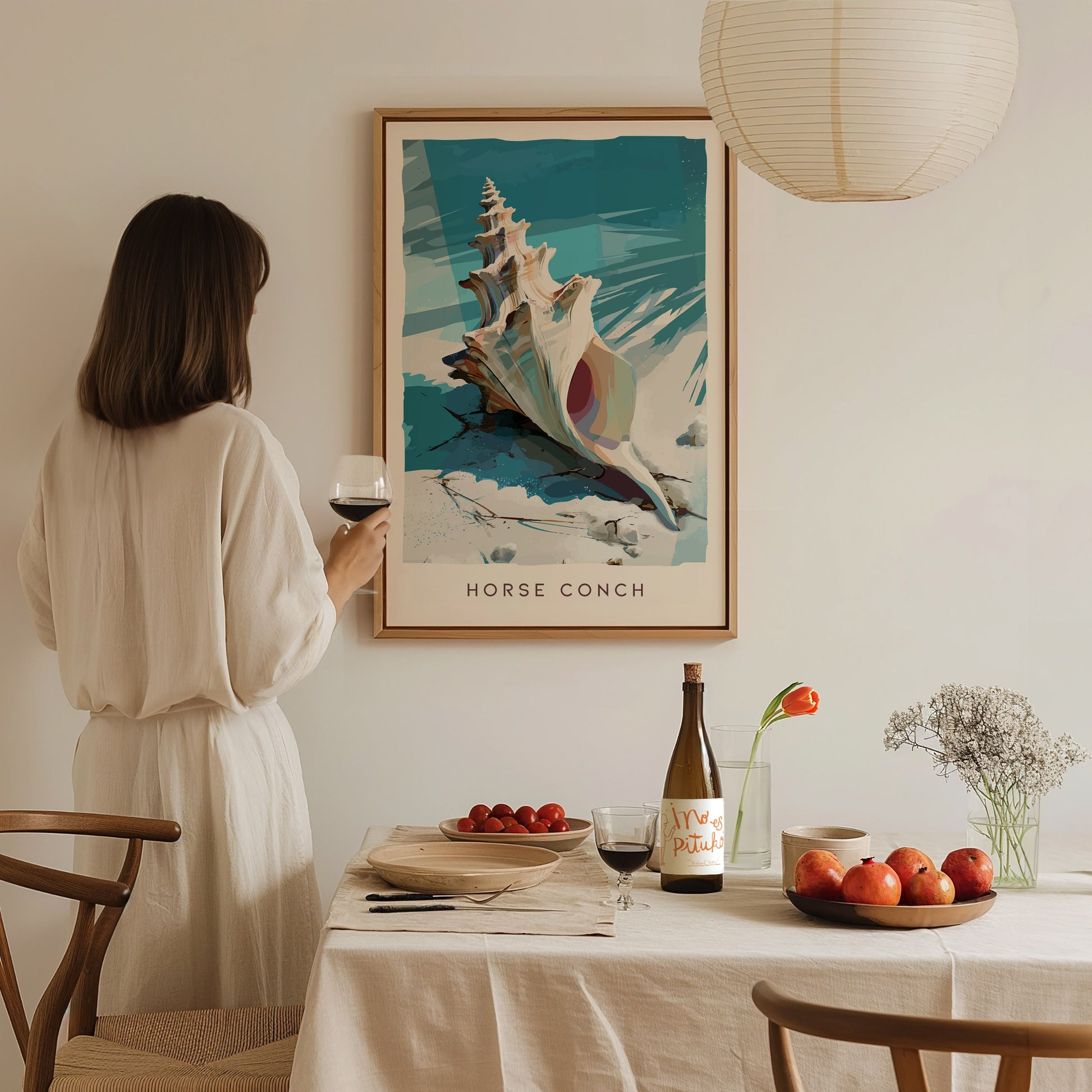 Horse Conch Shell Poster | Florida Ocean Wildlife Coastal Beach Wall Art