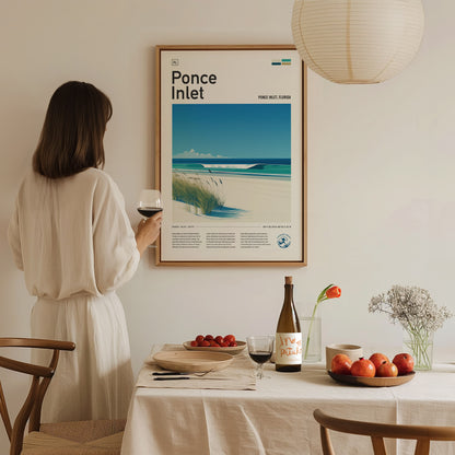 Ponce Inlet Poster | Florida Surf Spot Art | Daytona Beach Wall Decor