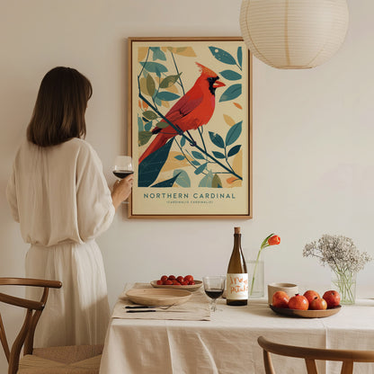 Northern Cardinal Poster | Trendy Modern Bird Wall Art