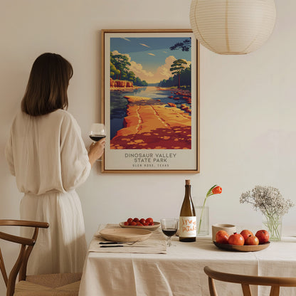 Dinosaur Valley State Park Matte Border Poster | Glen Rose, Texas Destination Print Travel Wall Art — styled in a modern inte