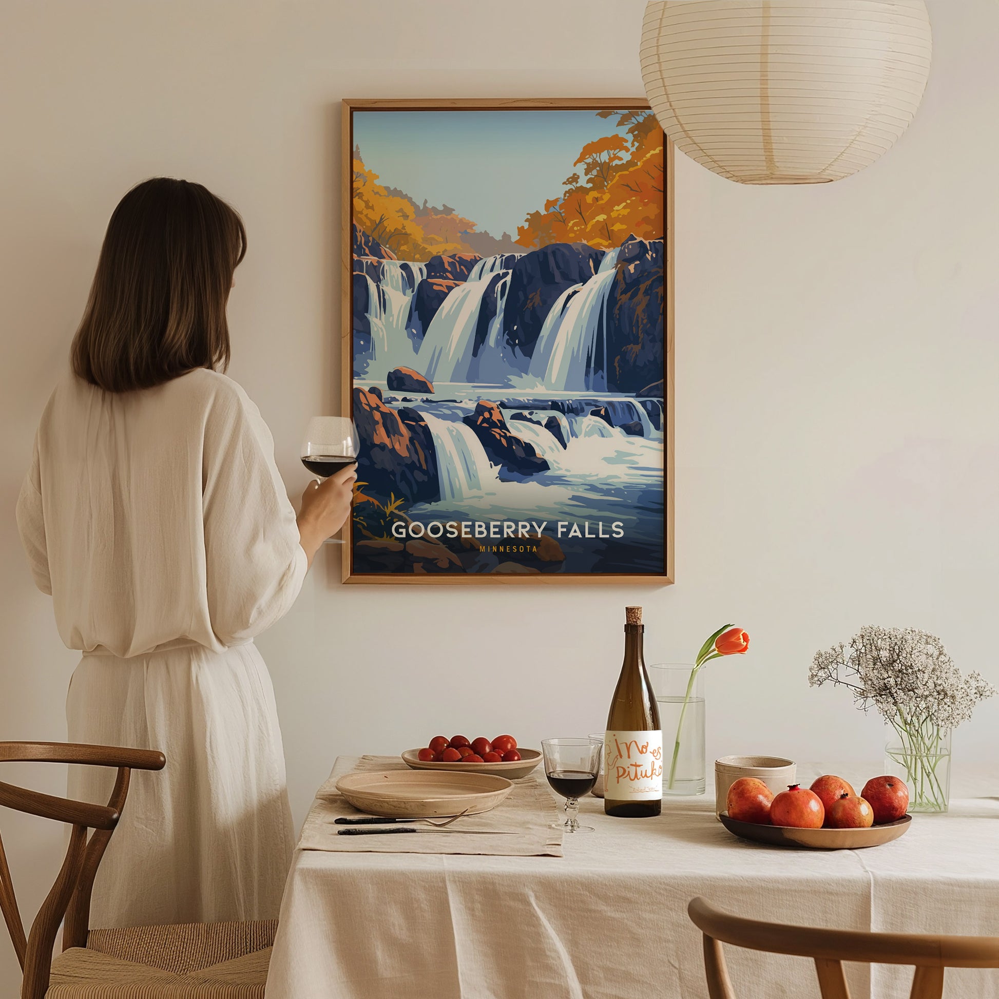 Gooseberry Falls Poster | Minnesota Waterfall Wall Art | Framed or Unframed