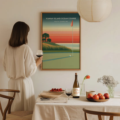 Kiawah Island Ocean Course, South Carolina Poster | Links Poster & Golfer Gift Wall Art — styled in a modern interior