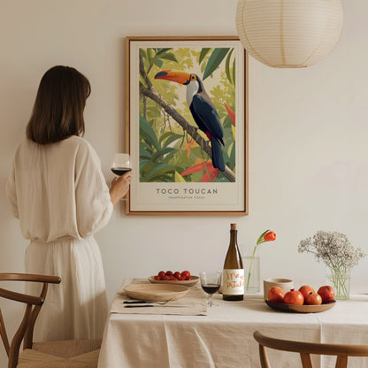 Toco Toucan Poster | Tropical Bird Art | Rainforest Nature Wall Print