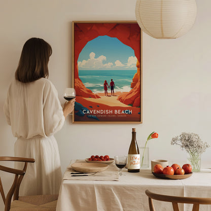 Cavendish Beach Poster | Prince Edward Island Canada Coastal Wall Art | Framed or Unframed