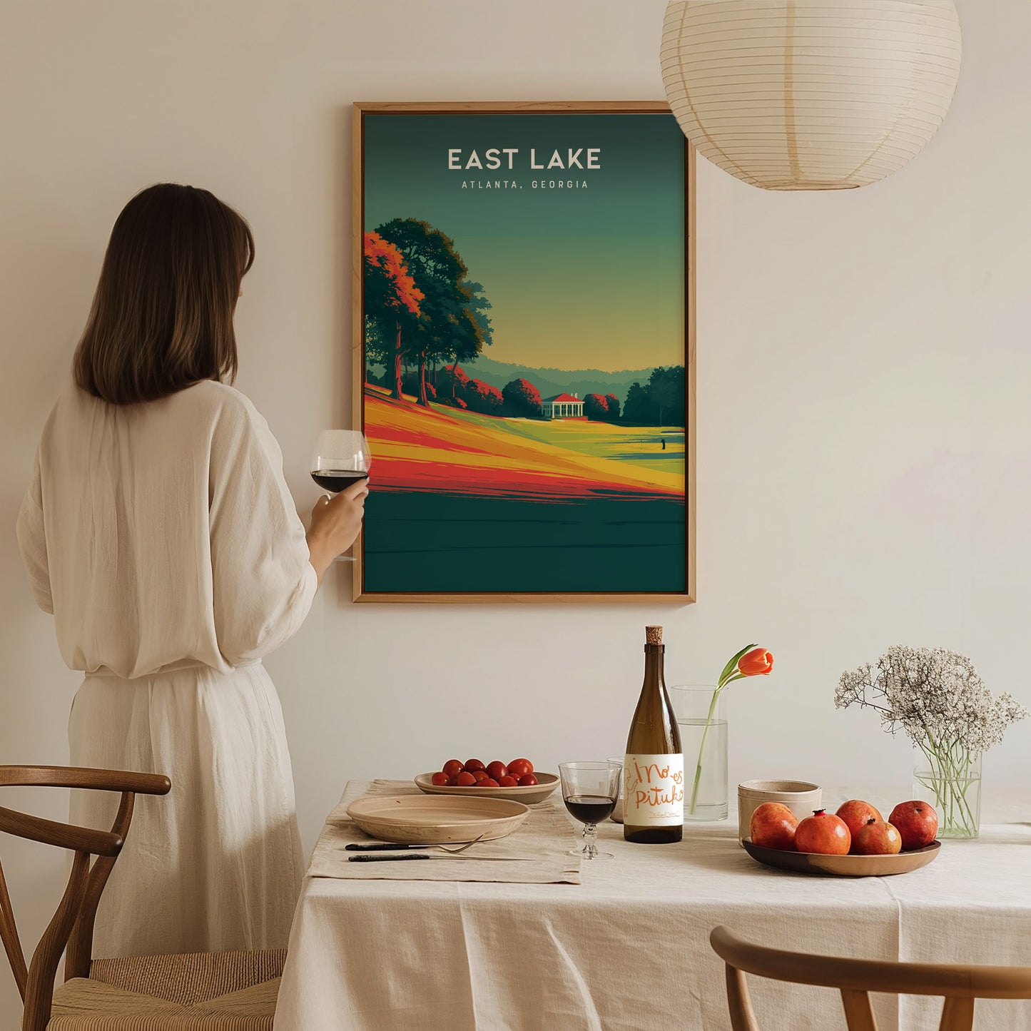 East Lake Golf Club, Atlanta, Georgia Poster | Iconic Fairways & Clubhouse Wall Art — styled in a modern interior