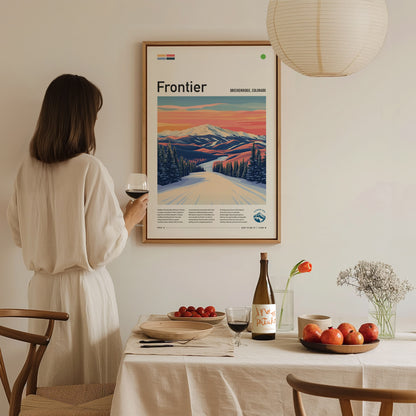 Frontier Ski Run Poster | Breckenridge Resort Colorado Wall Art | Framed or Unframed