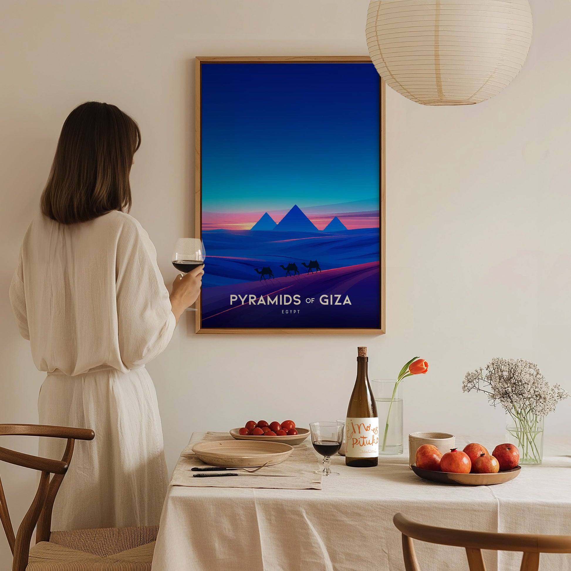 Pyramids of Giza Poster | Egypt Travel Wall Art | History Gift Print