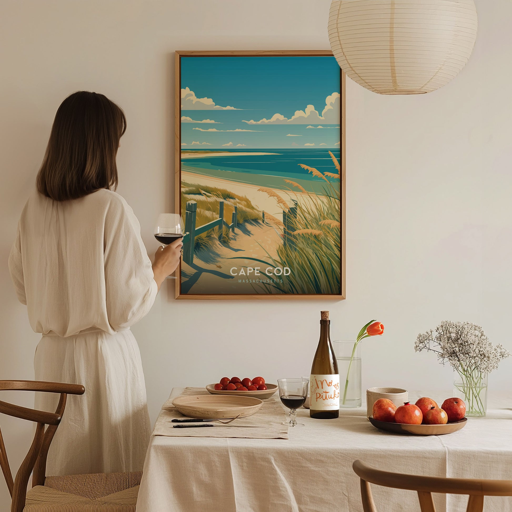 Cape Cod Massachusetts Poster | Coastal Beach House Wall Art | Framed or Unframed