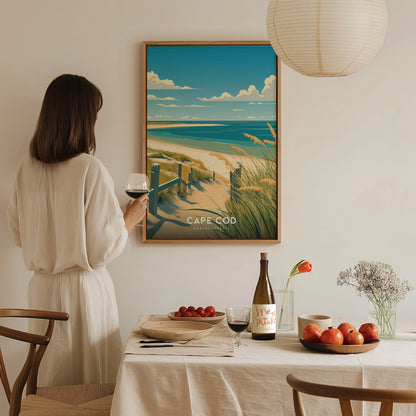 Cape Cod Massachusetts Poster | Coastal Beach House Wall Art | Framed or Unframed