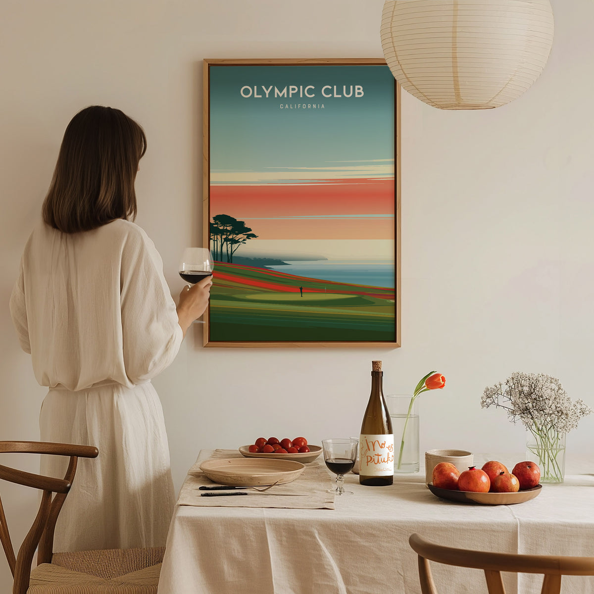 Olympic Club, California Poster | Links Poster & Golfer Gift Wall Art — styled in a modern interior