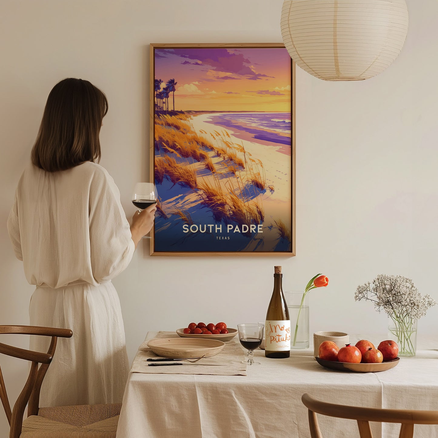 South Padre Island Poster | Texas Beach Gulf Coast Sunset Wall Art