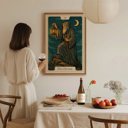 The Hermit Tarot Poster | Major Arcana Card IX Inner Wisdom Wall Art