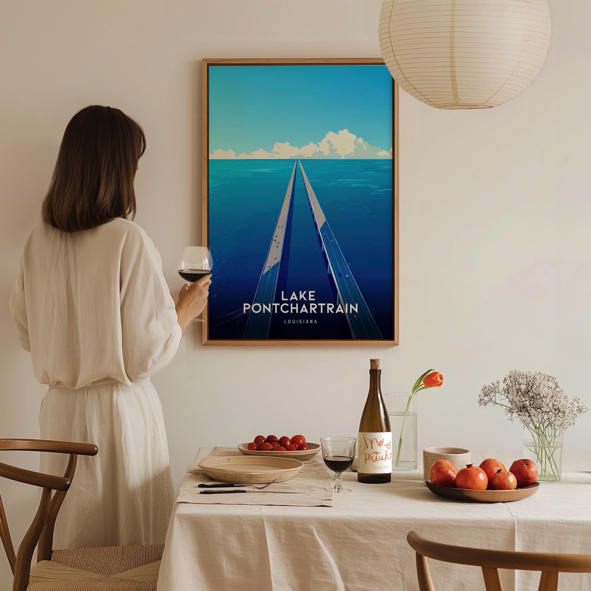 Lake Pontchartrain Poster | Louisiana Coastal Travel Wall Art
