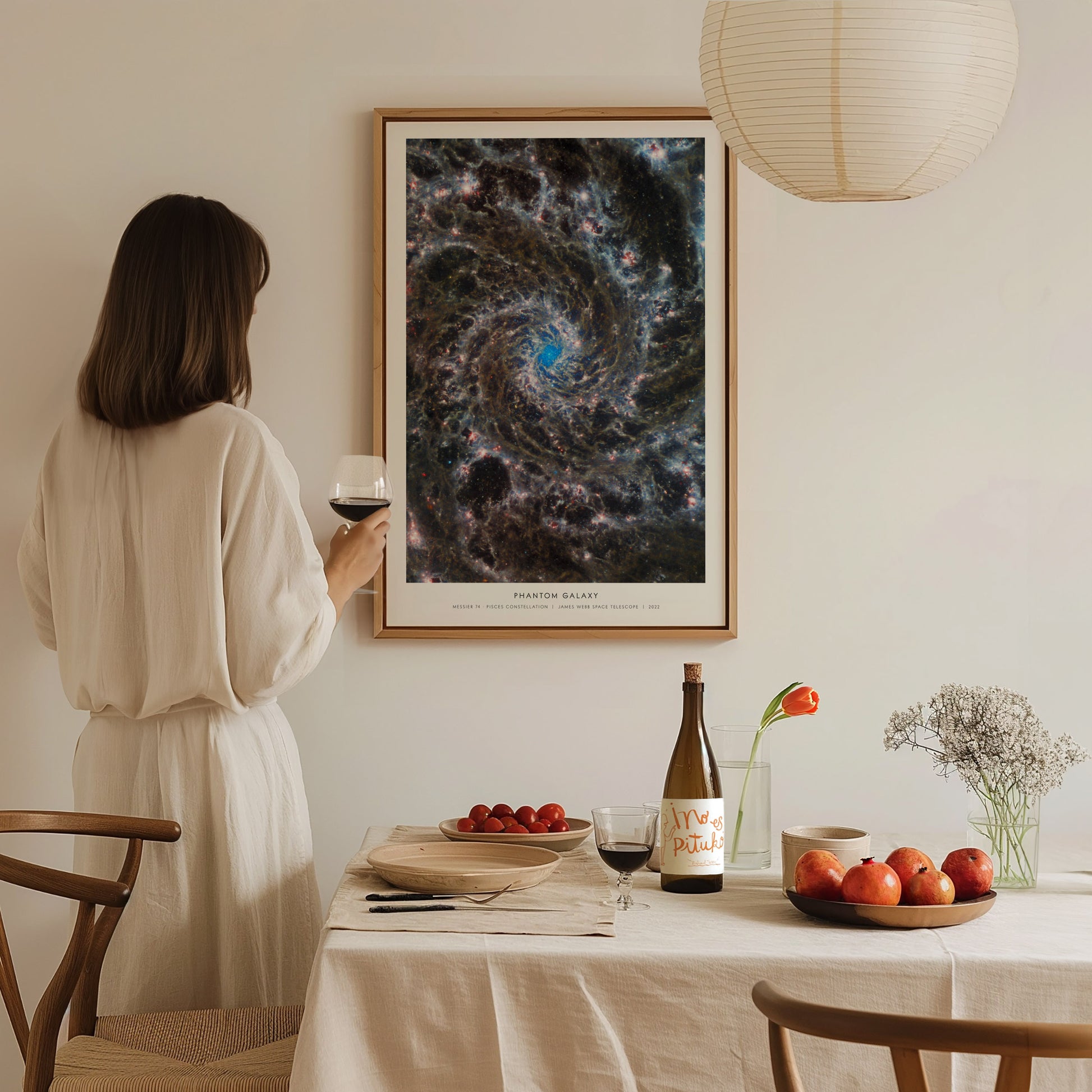 PHANTOM GALAXY Landscape Poster | NASA Space Photography Wall Art — styled in a modern interior
