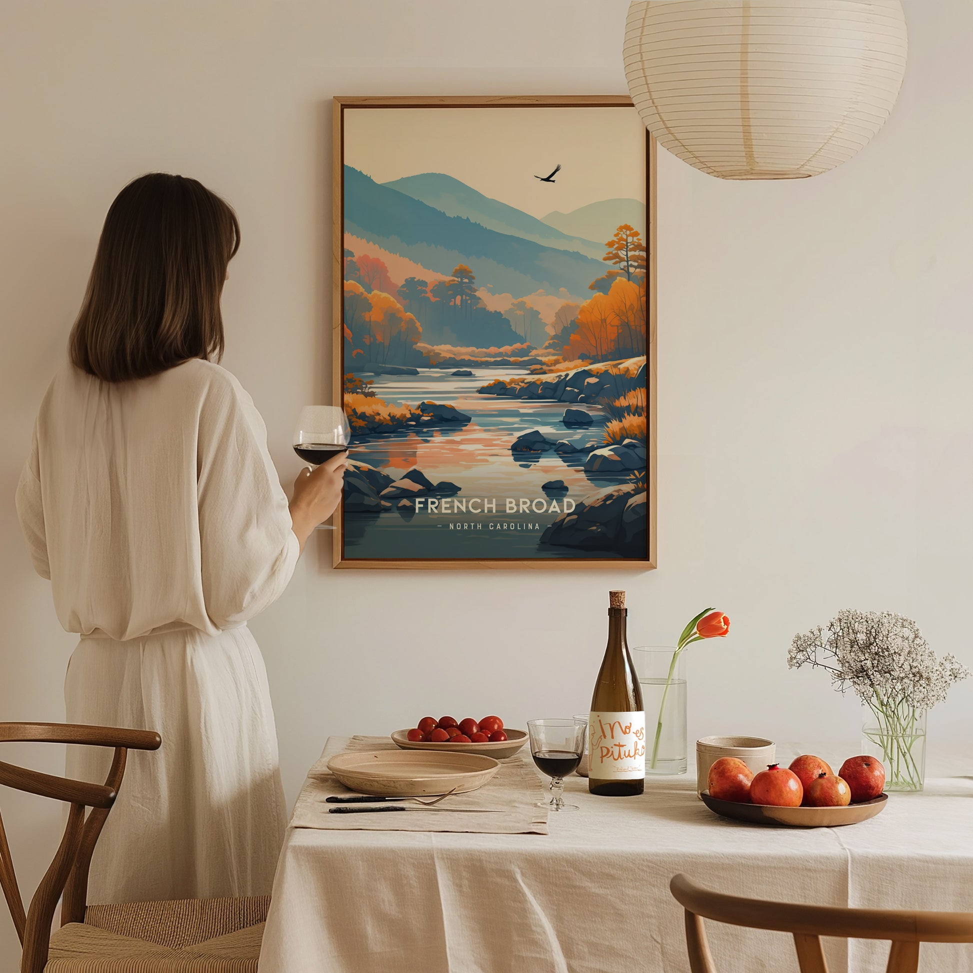 French Broad River Poster | Appalachian Nature Wall Art | Framed or Unframed