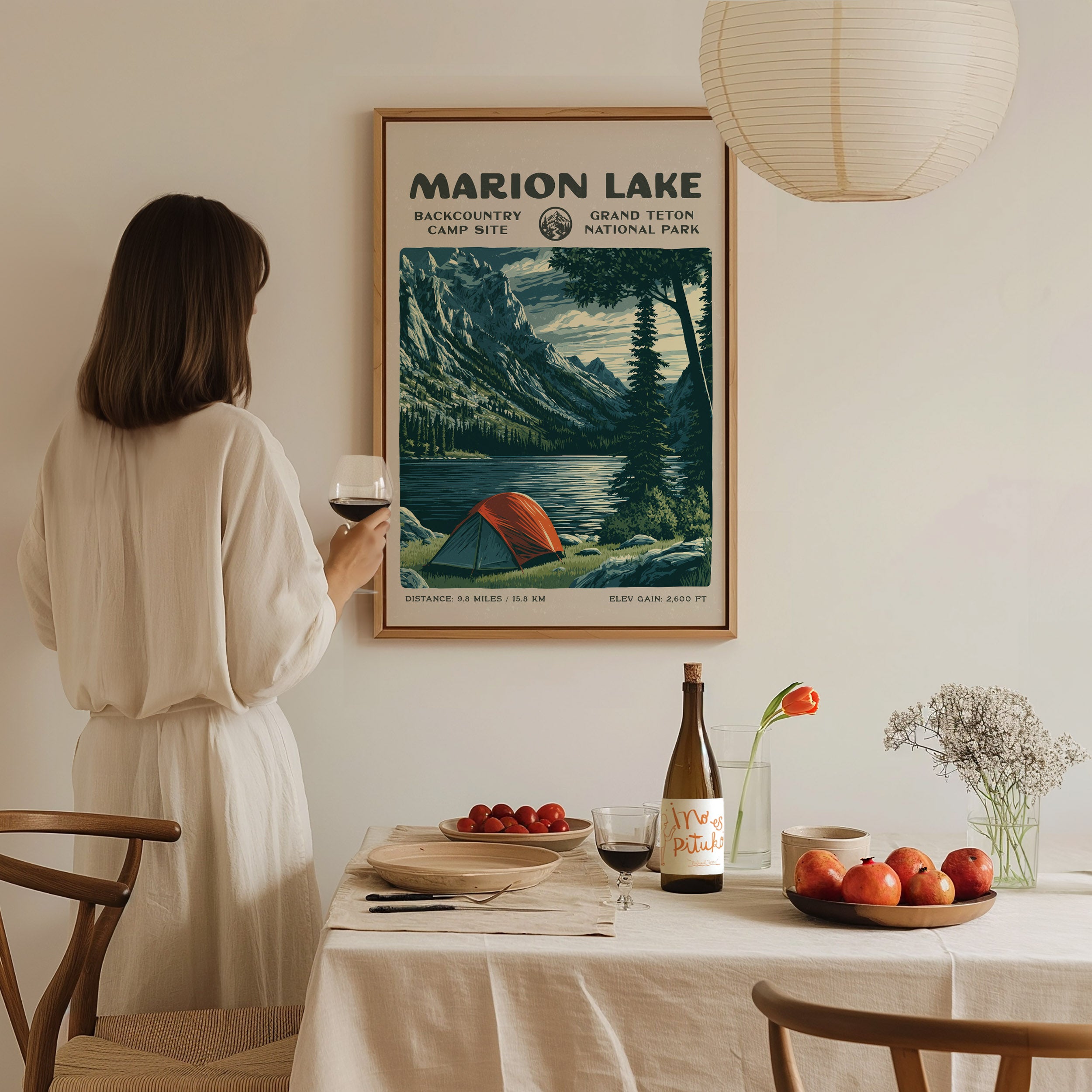 Marion Lake, Grand Teton Poster | Hiker Gift | Alpine Wilderness