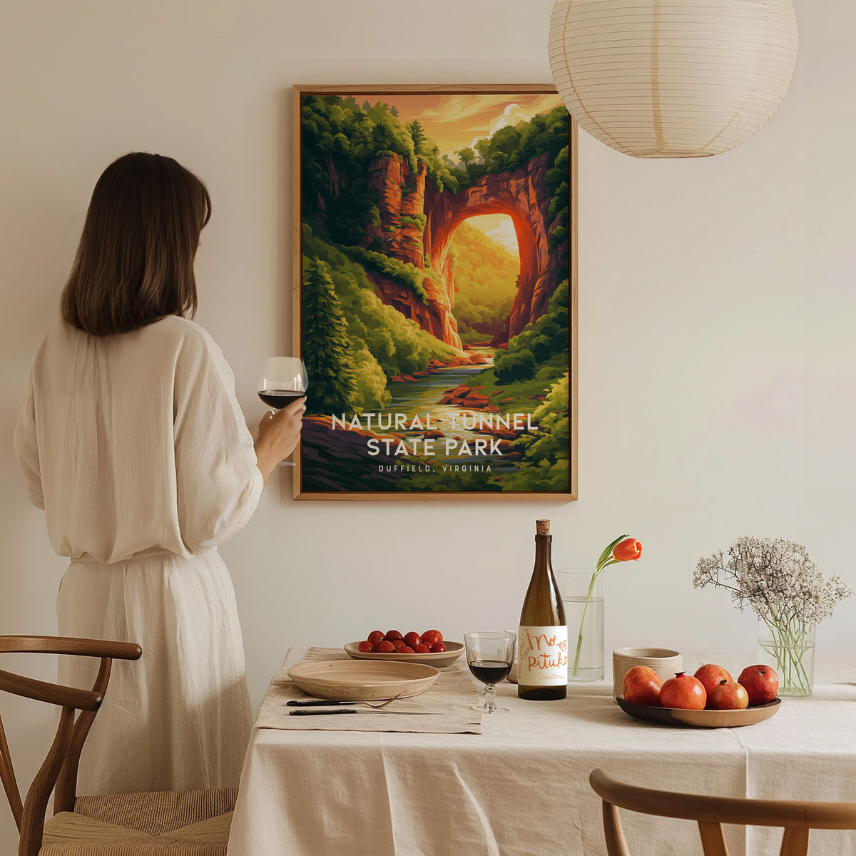 Natural Tunnel State Park, Duffield, Virginia Poster | Appalachian Wonder Destination Print Wall Art — styled in a modern int