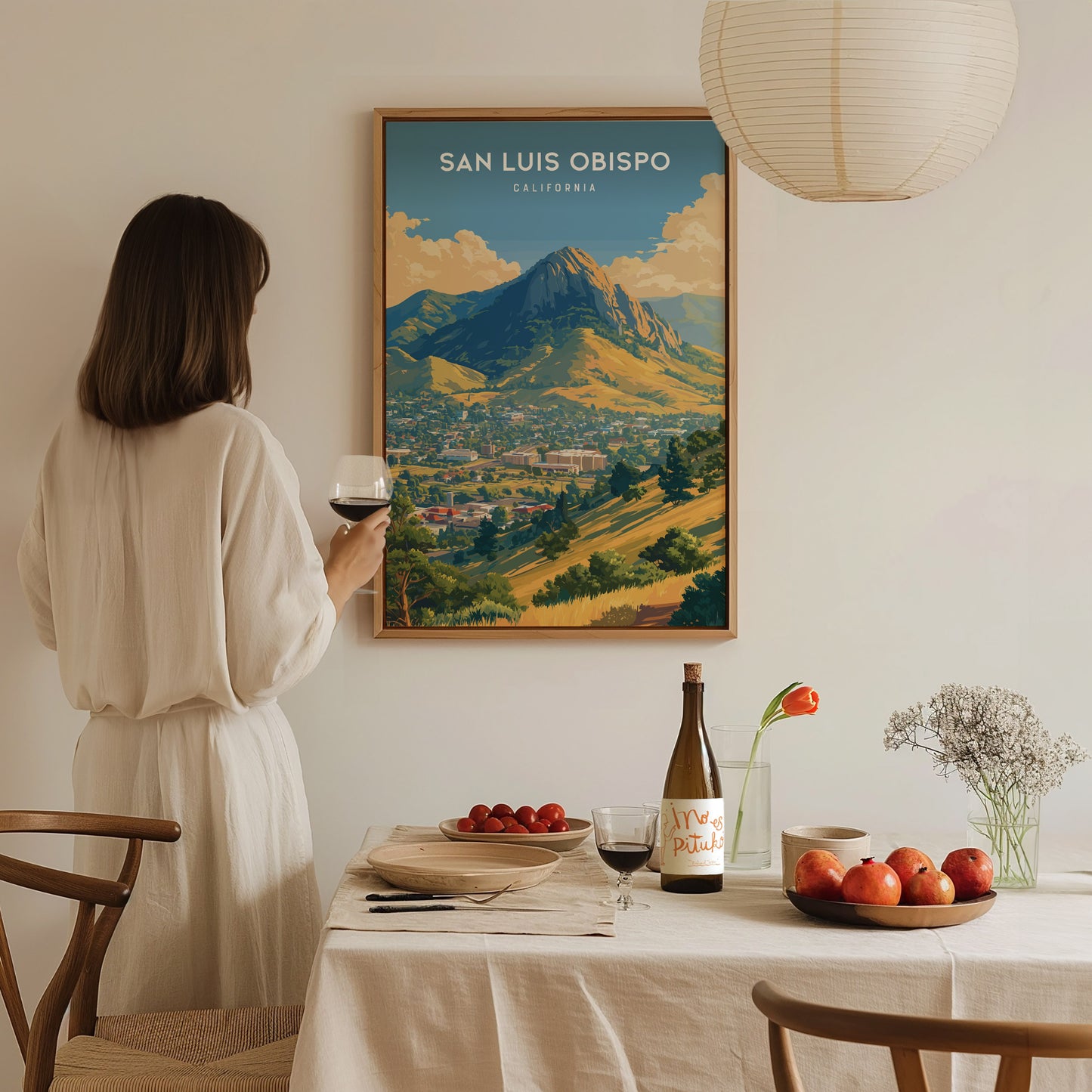 San Luis Obispo Poster | Bishop Peak SLO Art | Central Coast California