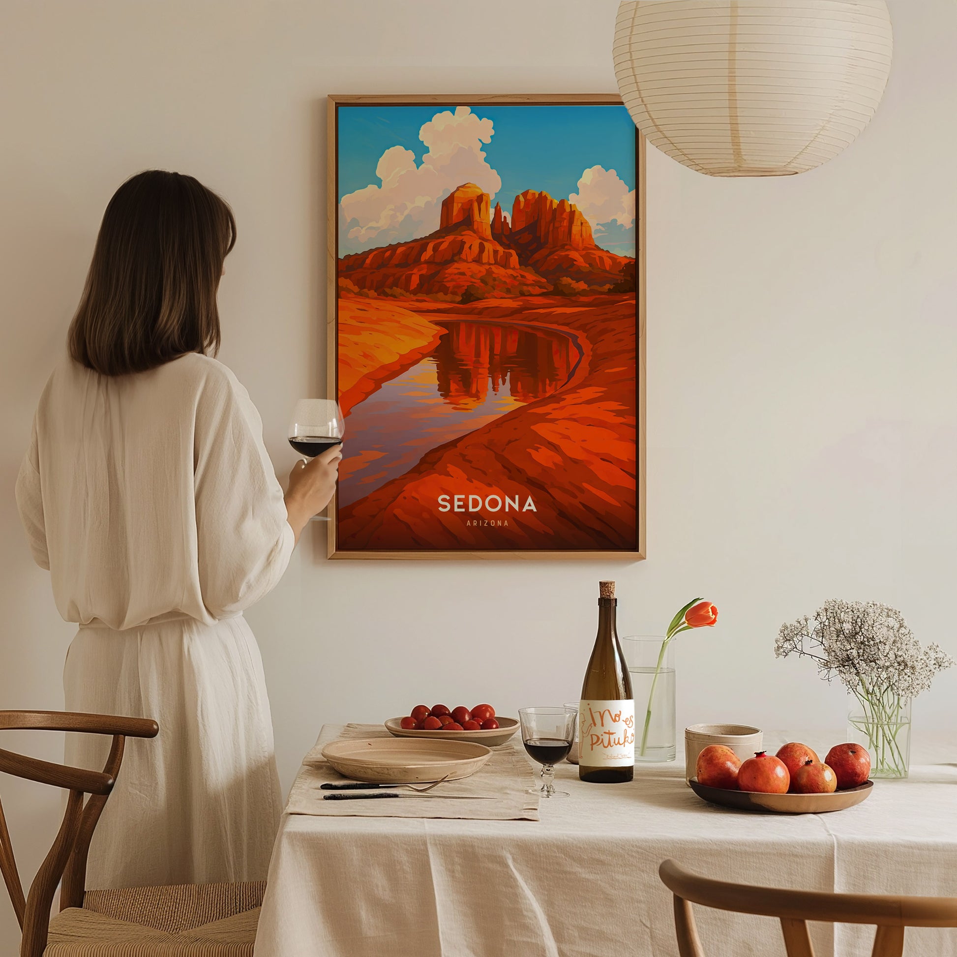 Sedona Arizona Poster | Red Rock Desert Art Southwest Travel Gift