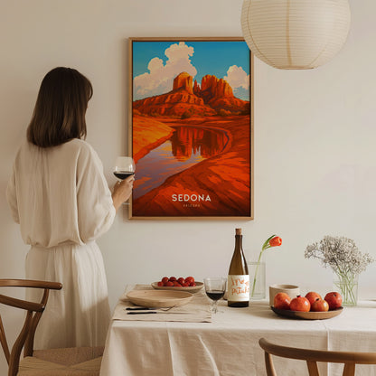 Sedona Arizona Poster | Red Rock Desert Art Southwest Travel Gift