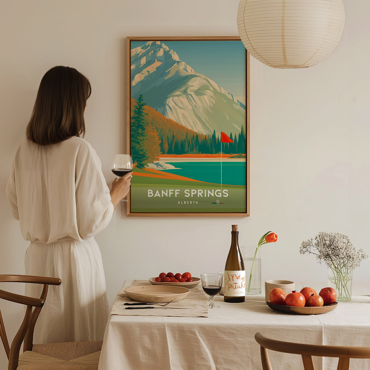 Banff Springs, Alberta Poster | Golf Wall Art & Golfer Gift Wall Art — styled in a modern interior