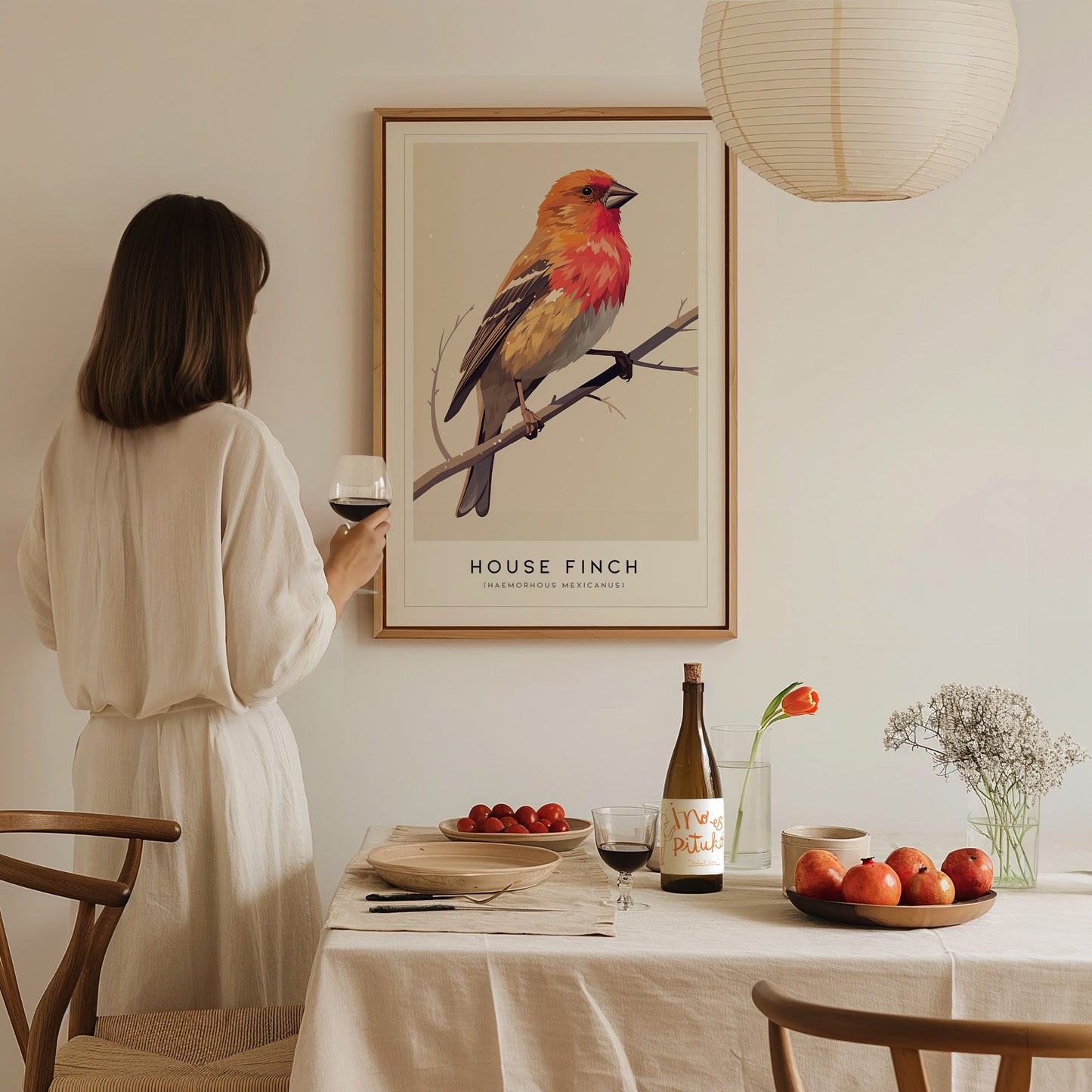 House Finch Poster | Haemorhous mexicanus Bird Wall Art