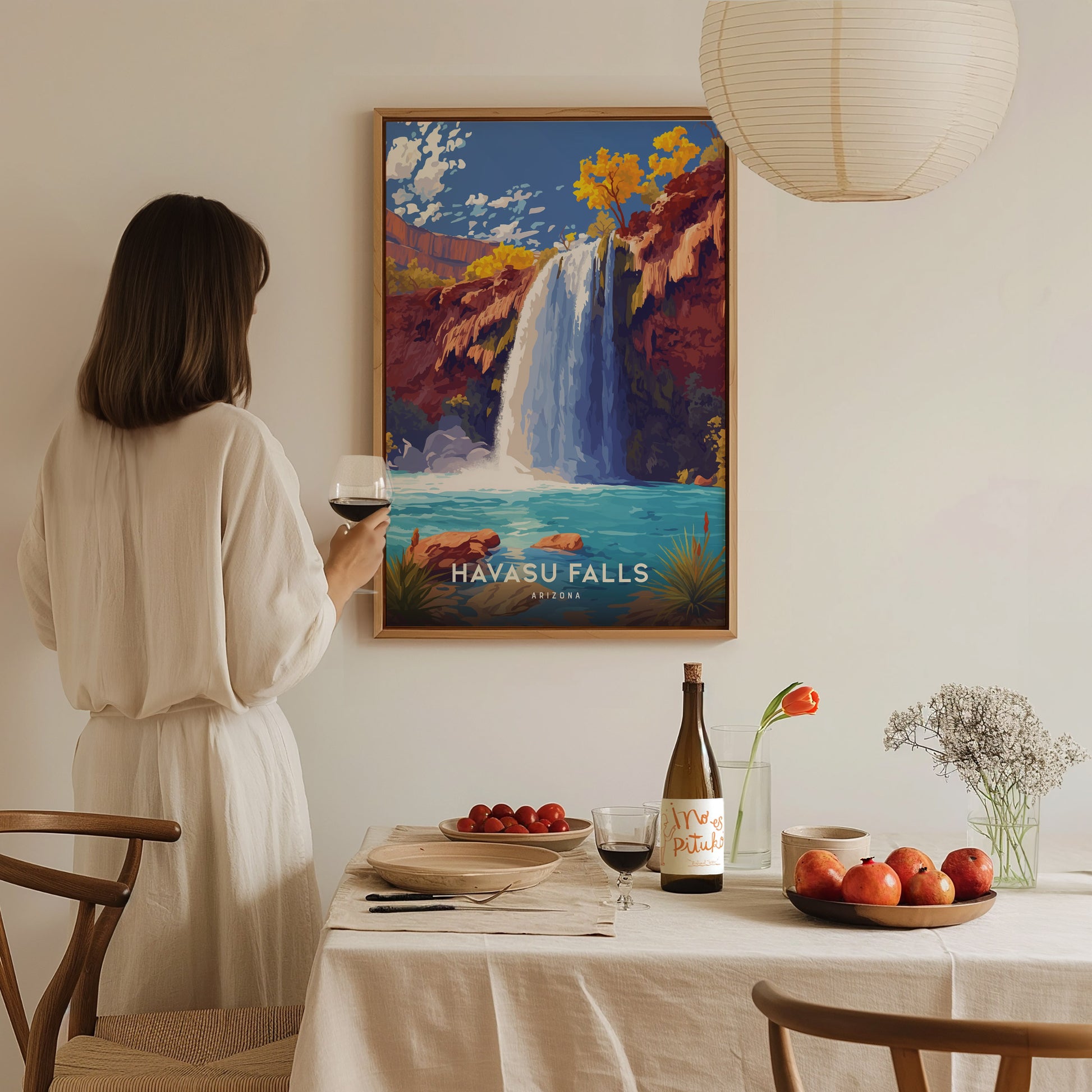 Havasu Falls Poster | Arizona Waterfall Nature Wall Art