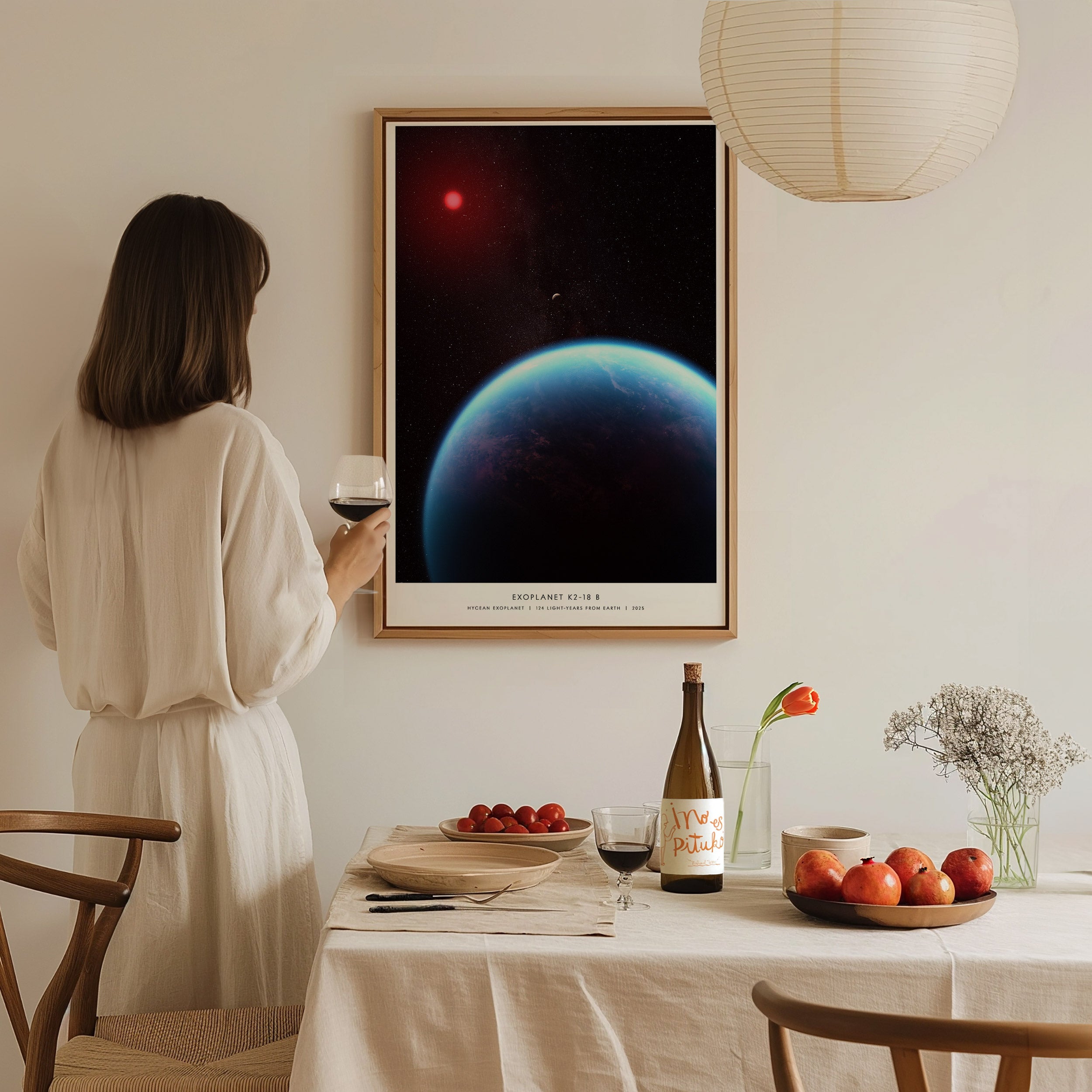 K2-18 b Exoplanet Poster | Hycean World JWST Wall Art | Swell Scenes