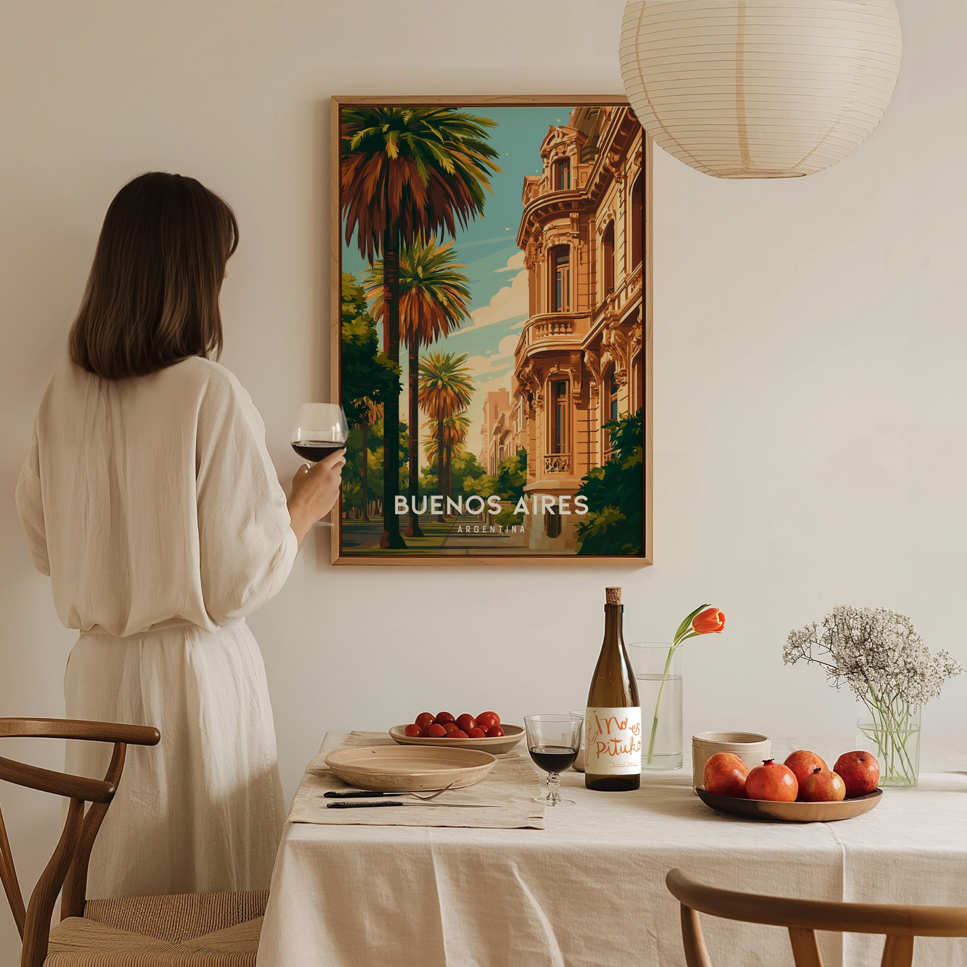 Buenos Aires, Argentina Poster | Tango & Colorful Streets Wall Art — styled in a modern interior