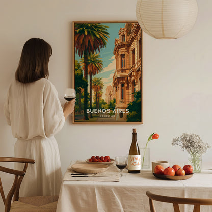 Buenos Aires, Argentina Poster | Tango & Colorful Streets Wall Art — styled in a modern interior