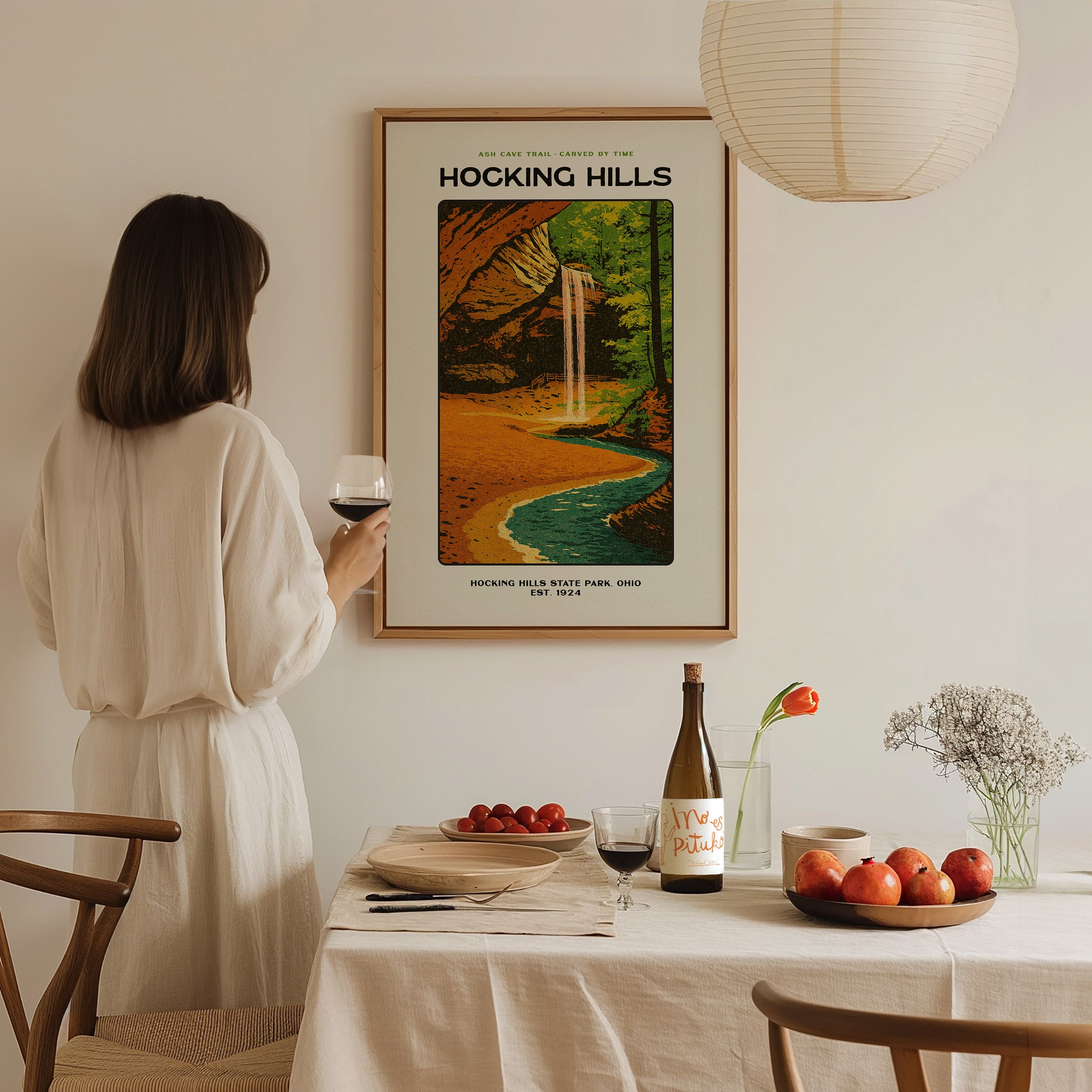 Hocking Hills Poster | Ash Cave Ohio State Park Wall Art | Swell