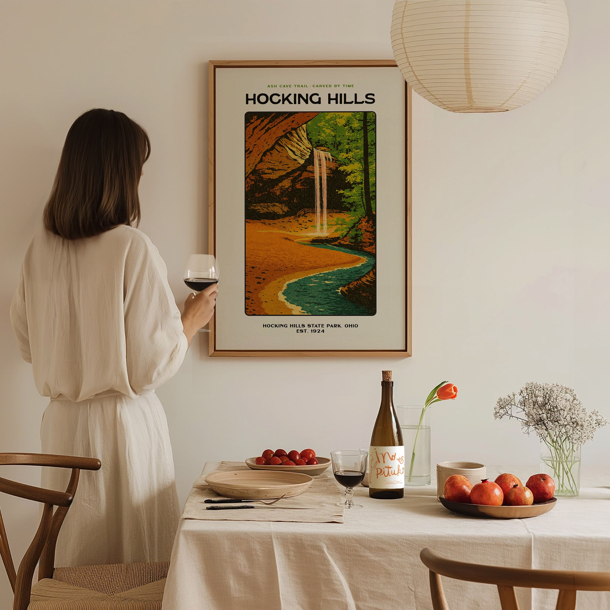 Hocking Hills Poster | Ash Cave Ohio State Park Wall Art